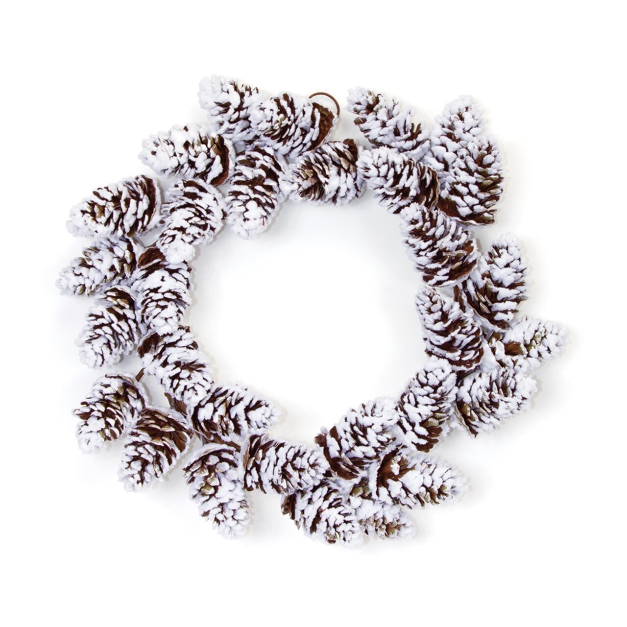 Melrose Flocked Pinecone Artificial Christmas Wreath, 18-Inch, Unlit